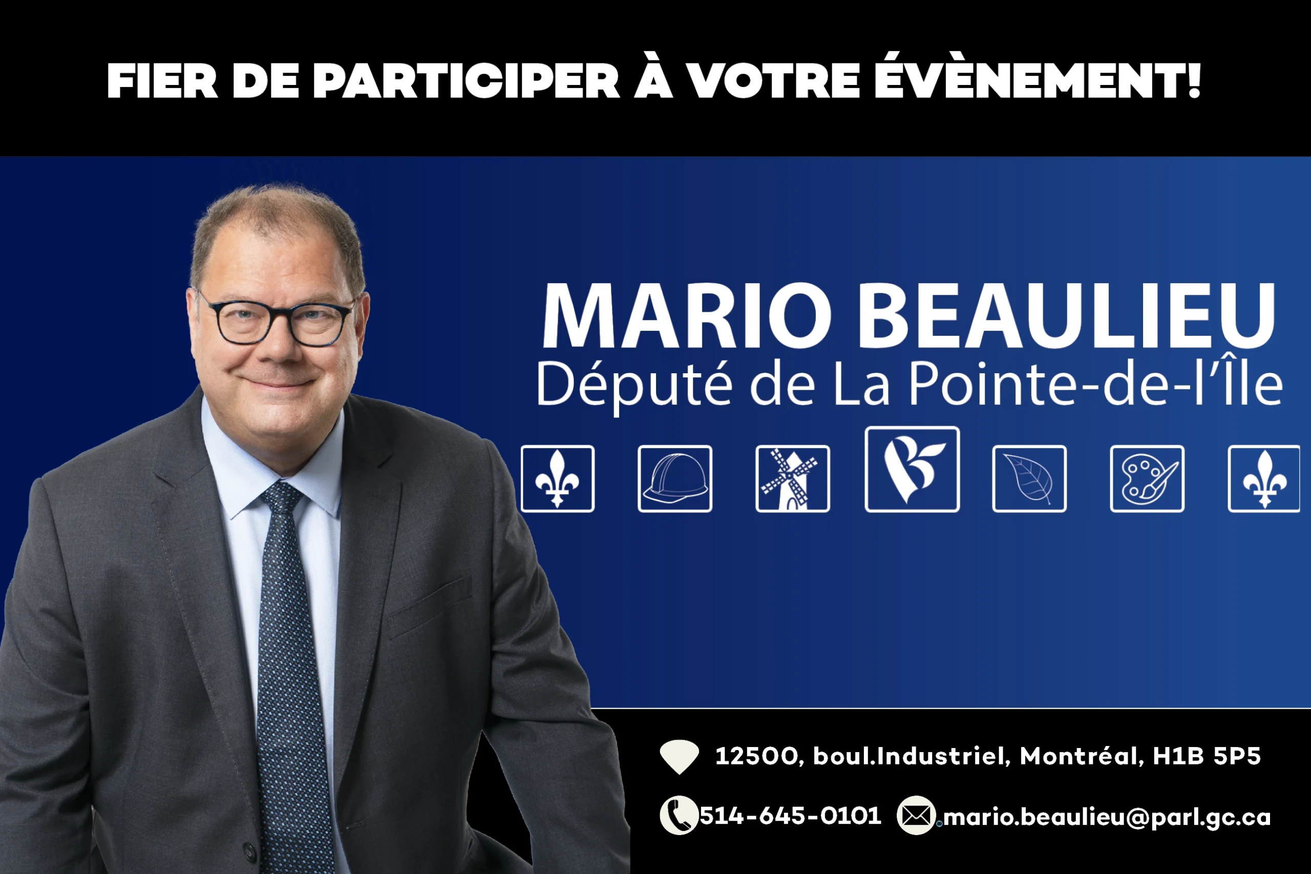 ÉLUS Mario Beaulieu carte professionnelle proposition