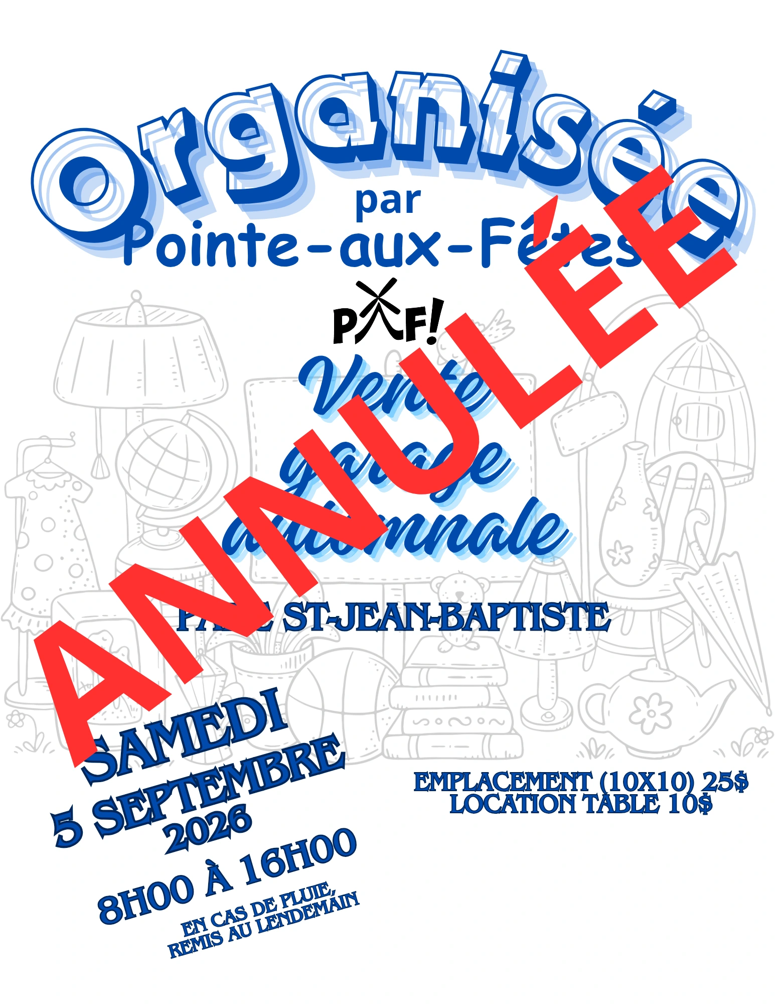 Affiche Vente garage automnale ANNULE